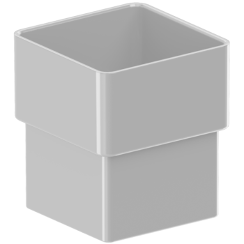 Złączka rury spustowej kwadratowej 80x80 PVC firmy KROP w kolorze białym